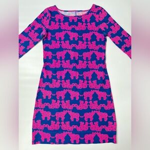 Lilly Pulitzer XXS blue hot pink elephants trunk up